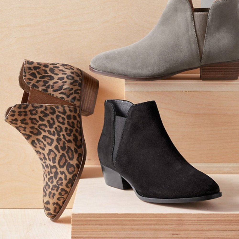 Black Genuine Suede Twin Gore Chelsea Ankle Boots - Picture 2 of 4